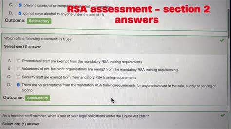 I live in NSW but did mine through TAFE & that was super easy so I&39;d recommend. . Clear to work rsa final assessment answers